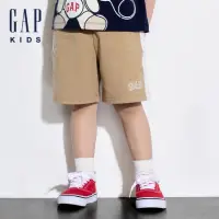 在飛比找momo購物網優惠-【GAP】兒童裝 Logo鬆緊短褲-淺棕色(466674)