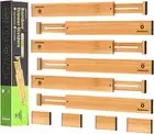 Bamboo Drawer Dividers(43-56Cm), Expandable Drawer Separators Splitter, Adjustab