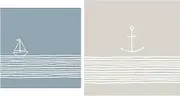 Sailing Themed Napkins Set | Bundle Includes 40 Total Paper Serviettes Napkins in 2 Nautical Designs | 20CT Pure Sailing Beverage Napkins and 20CT Pure Anchor Lunch Napkins