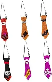 [COLLBATH] 6pcs Kids Boys Halloween Skull Neckties Party Favour Decorative Toddler Ties