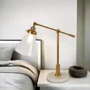 Verona Table Lamp with Marble Base in Brass