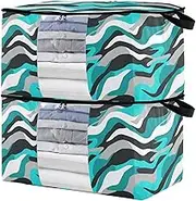 sanluoli 90L 2 Pack Under Bed Shoe Storage Organizer with Reinforced Handles, clear window Bag Storage Organizer Closet