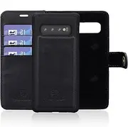 Detachable Removable PU Leather Wallet Case Credit Card Holder Shockproof Protective Folio Cover Compatible with Samsung Note 20 S20 Ultra, Black (Galaxy S10e)