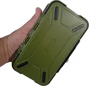 Whistytwig Compact Waterproof Fishing Tackle Box - Small, Organized Storage for Hooks, Lures, Jig Heads, and Fishing Equipment - easy storage - compact to carry fishing (Green, Small)