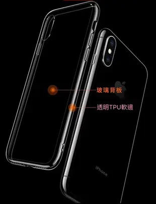 iPhone 全透明6D鋼化玻璃手機殼 防撞防摔殼 矽膠殼 玻璃殼 防摔殼 用於 SE2 XR i8 i7 廠商直送