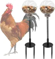Oooct Chicken Peck Toy 2 Pack Swing Feeder Enrichment Toy for Coop Birds