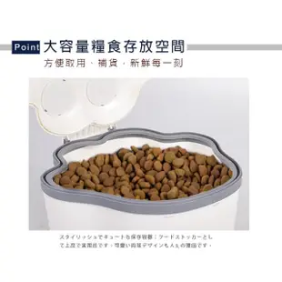 【Truly House】寵物保鮮儲糧桶 贈飼料鏟/飼料桶/密封飼料罐/貓爪儲糧桶/儲米桶/寵物零食桶(大號 8-10L)