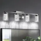 Bathroom Light Fixtures, 4 Light Brushed Nickel Vanity Light Over Mirror, 3 C...