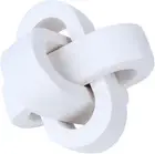 Wood Knot Decor Coffee Table Shelf Books 4.3 inch, White