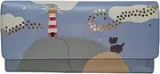 [RADLEY] Lighthouse Large Flapover Matinee Wallet Purse in Smoke Blue, Black, L, flapover