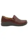 Clarks Unstructured Leather Slip On Shoes Un Loop 2 Step Dark Tan