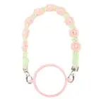 (Green)Water Bottle Handle Cute Flower Silicone Loop Hand Woven Water Bottle GO
