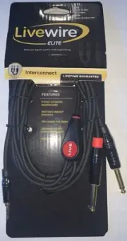 Livewire Elite Interconnect Y-Cable 3.5 mm TRS Male to 1/4" TS Male 9 ft. Black