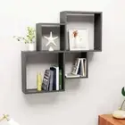 NNEVL Wall Cube Shelf Grey 80x15x78.5 cm Chipboard