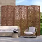 Costway 4/6-Panel 165cm Folding Room Divider Partition Stand with Solid Wood ...