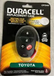 Toyota Key Fob Replacement Case CP134D for FOB11658 Duracell with C2032 Lithium