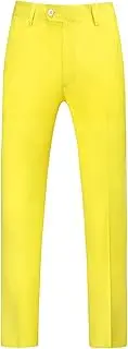 [Lars Amadeus] Men's Dress Pants Slim Fit Flat Front Chino Business Wedding Suit Pants