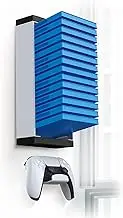 ECHZOVE PS5 Game Storage Wall Mount and Controller Holders, Wall Mounted Game Storage PS5 - White