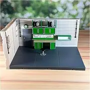 Simulation Car Garage Model 1/43 Scale Garage Diorama Set 1 Car Repair Station Parking Space Workshop Car Scene Model DIY Ornaments Collection Acrylic Display Case Decoration(D)