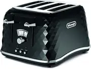 De'Longhi Brillante Toaster 4 Slice Toaster, Black, CTJ4003BK