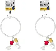 2 Pack Bird Toys Round Perch/2 Mixed Pack Parrot Bird Toys Supplies Swing Rings Chewing Climbing Birdcage Ladder