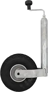 Cartrend 80144 Trailer Support Wheel for Camping and Transport Trailers, Galvanized, 48 mm, Pneumatic Tires