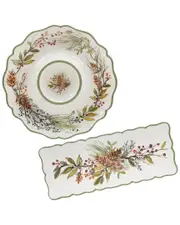 Certified International Winters Forest Melamine 2pc Appetizer Set