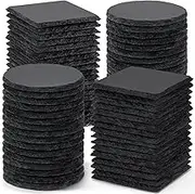 MAPRIAL 72 PCS Slate Coasters, 4 Inch Black Square & Round Slate Coasters for Laser Engraving, Handmade Drinks Coasters