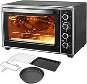 Electric Ovens for Kitchen 48 L, 2000w, Adjustable Temp and Timer, 4 Baking Modes, Can Be Used for Grilling, Baking