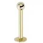 4mm Straight Barbell Flat Back Earring Tongue Piercing Real 14K Yellow Gold