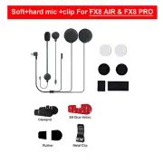 Boom+Soft Cable Microphone Speaker Headset +Clip For FX8 AIR Helmet Intercom