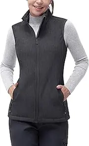 [33,000ft] Women's Running Vest Fleece Lined Zip Up Windproof Lightweight Softshell Vests Outerwear for Golf Hiking Sports