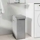 Foldable Laundry Hamper Grey Linen Fabric Clothes Washing Basket Storage Bin