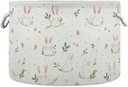Yoogain Childish Cute Rabbits White Cartoon storage basket folding and waterproof toy storage bins with sturdy handle tub craft art for house gift kitchen