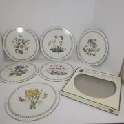Portmeirion Botanic Garden Set Of 6 Various Florals Round Cork Backed Placemats