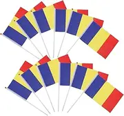 TOGEVAL 50pcs Mini Flags on Sticks Hand-cranked Table Flag Mini National Small Country Hand Waving for Party Decoration