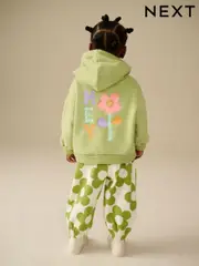 Green Flower Hoodie and Printed Joggers Set (3mths-7yrs) (E54954) | $26 - $31