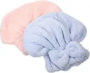 SHERCHPRY 2Pcs Coral Fleece Quick Dry Hair Towel Wrap Comfortable Drying Hat for Soft Absorbent Design for Bathing Home Use Moisture Absorbing Head Wrap
