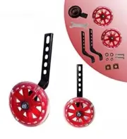 KUMGROT 1 Pair “Red” Training Wheels Bicycle Multicolored Flash Training Wheels