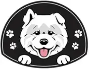Personalized Stainless Steel Dog ID Tag Name Plate Anti-Lost Pet Name Tag Pendant Custom Engraved Cat and Dog Nameplate Label Pet Collar Supplies Accessories,Samoyed, Black