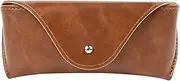 [HAMKVBPR] Glasses Case PU Leather Eye Case Portable Press Button Handmade Eyeglasses Case for Women and Men