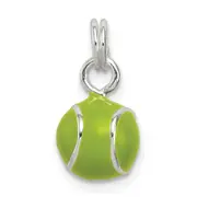 Sterling Silver Green Enameled Tennis Ball Charm