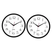 2 Pack Silent Wall Clock, 10 Inch Non Ticking Quiet With Red Second Hand
