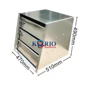 470W x 510D x 490H mm Aluminium Ute Canopy 3 Drawers Draw Slide Toolbox Drawer