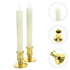 2 Pcs Electronic Candle Light Flame Effect Lightst Red Led Candles Votive