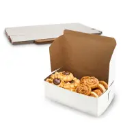 MT Products White Cookie Boxes - 10" x 6" x 3.5" Bakery Boxes - Pack of 250