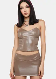 Mocha Dominate The Competition Skirt Set