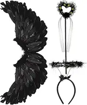 MOBUTOFU 1 Set Wings Angel Wing for Fancy Party Fairy Wing Angel Costumes for Angel Wing for Cosplay Devil Wing Angel Wing for Party Angel Wing for Halloween Black Plastic