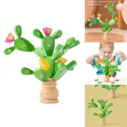 Educational Wooden Cactus Balancing Stacking Blocks for Kids Preschools