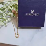 SWAROVSKI 施華洛世奇玫瑰金馬蹄型項鍊 水晶項鍊 配件 造型 飾品